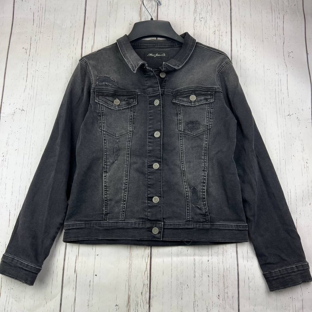 Mavi Small‎ Classic Fit Stretchable Denim Jeans Jacket Black Women New
